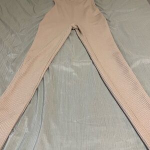 Women's Tan Textured Jumpsuit